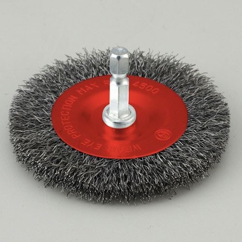 Shaft Mounted Crimped wire wheel brush