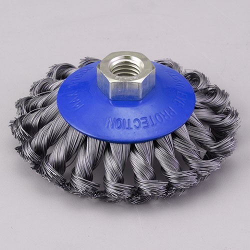  twisted knot wire bevel brush with High carbon steel