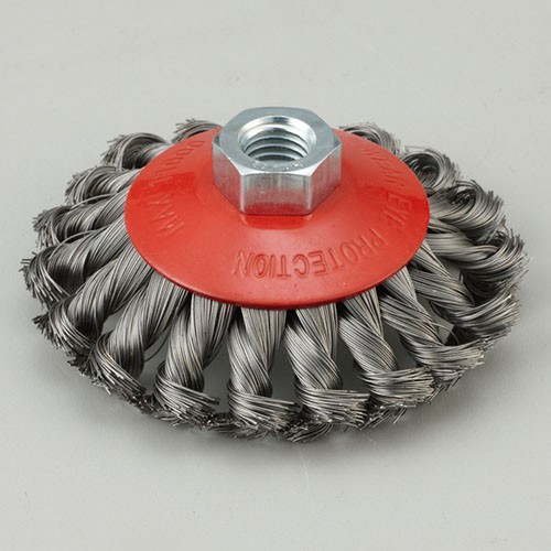 twisted knot wire bevel brush