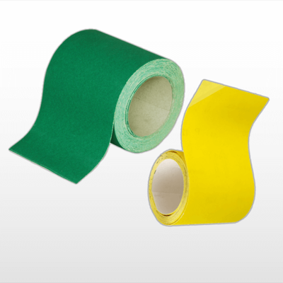 Color abrasive paper sheets or rolls